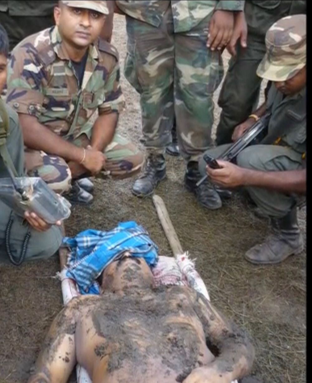 Major Hasitha with Prabakaran Death Body